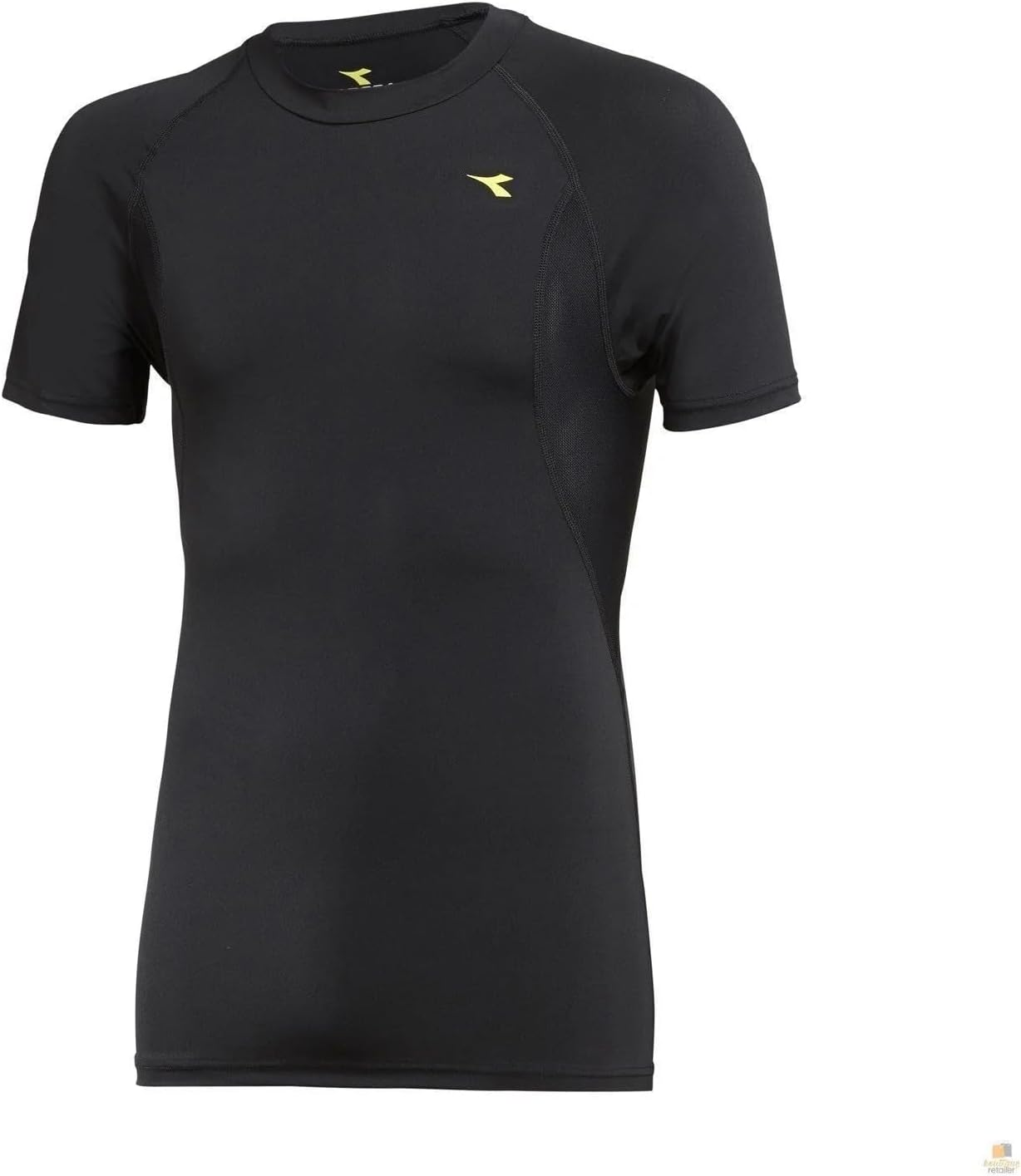 Diadora Men'S Compression Short Sleeve Gym Thermal T Shirt Top, Black, Small image number 1