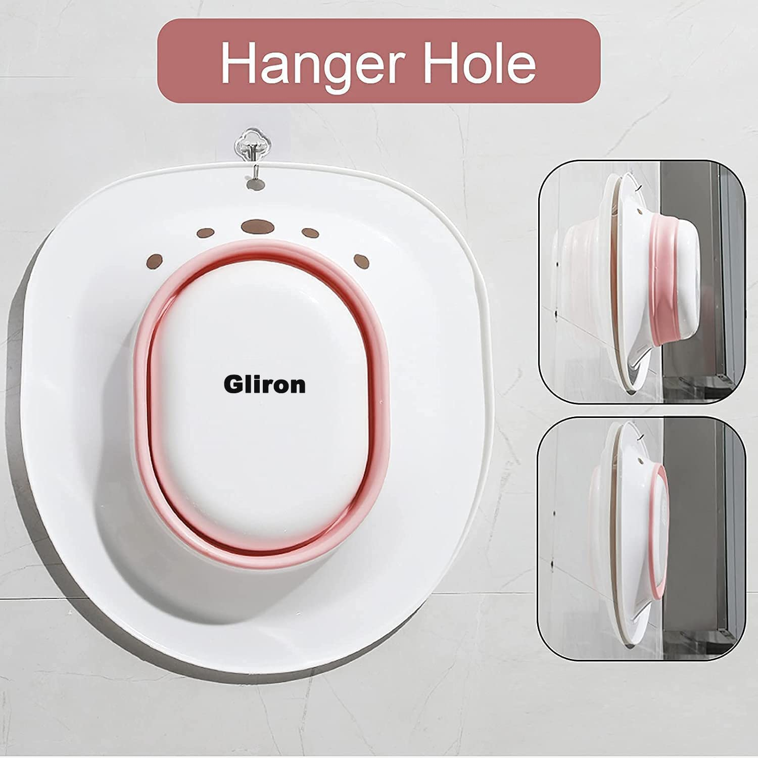 Sitz Bath for Toilet Seat,Postpartum Care, Soothes Hemorrhoids & Perineum Postoperative Care Basin Steam Seat with Flusher Alleviate Inflammation (Pink) - Grey image number 2