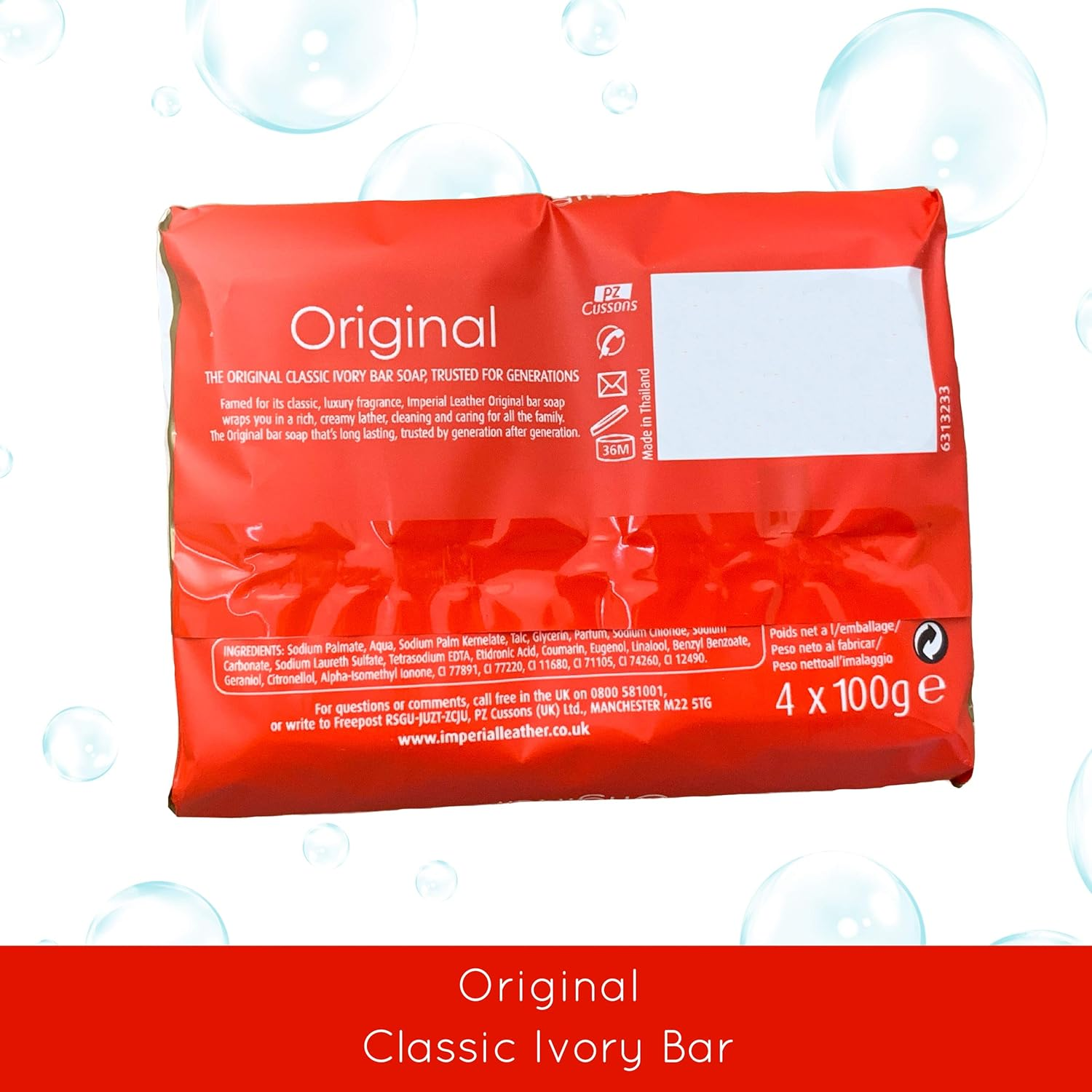 8 X Imperial Leather Original Soap Bars Multipack 8 X 100G Luxury Rich & Creamy Ivory Bars from PZ Cussons image number 2