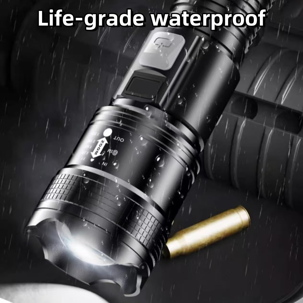 Rechargeable Flashlights 10000 Lumens, Tactical Flashlight, Led Flashlight for Home, Flashlights with 3 Light Modes, IPX6 Waterproof, Handheld Flash Light for Camping, Emergencies, Outdoor, Hiking image number 4