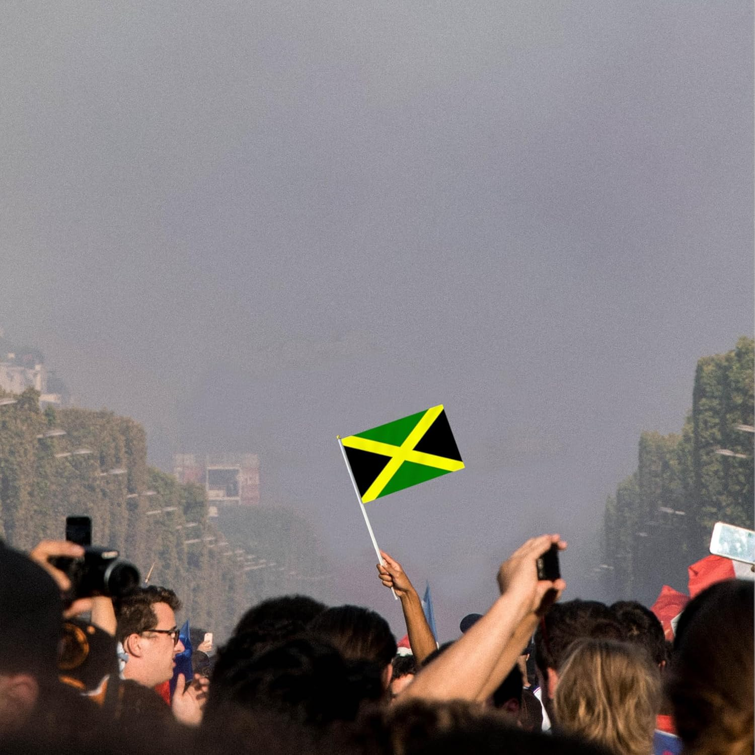 10 PCS Handheld Jamaica Flag,8.5&times;5.5 Inch Hand Held Mini Jamaican Flags Banner for Indoor Outdoor Parade Waving the Tlag and Shouting image number 1
