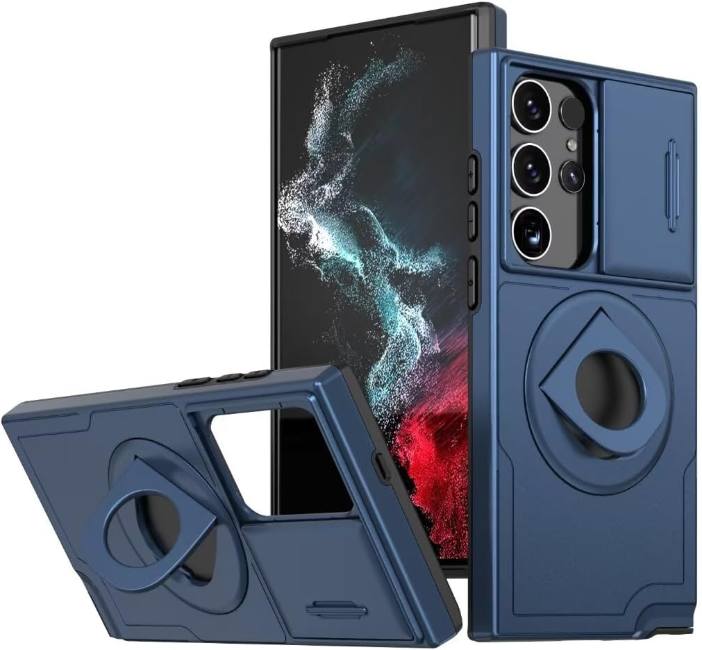 ATISIJIE Magnetic Case for Samsung Galaxy S23Plus, 360&deg; Metal Magnetic Ring Stand Shockproof Bumper Protective Case Scratch-Resistant Full Body Protection Mobile Phone Case for Samsung Galaxy S23Plus image number 3