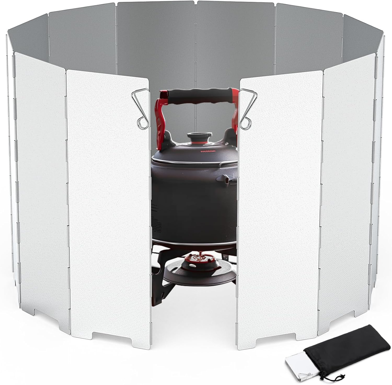 Camping Stove Windscreen 12 Plates Ultralight Folding Camp Stove Windscreen Portable Camping Stove Windshield for Use with Alcohol Stoves and Other Backpacking Stoves Butane Stoves image number 4