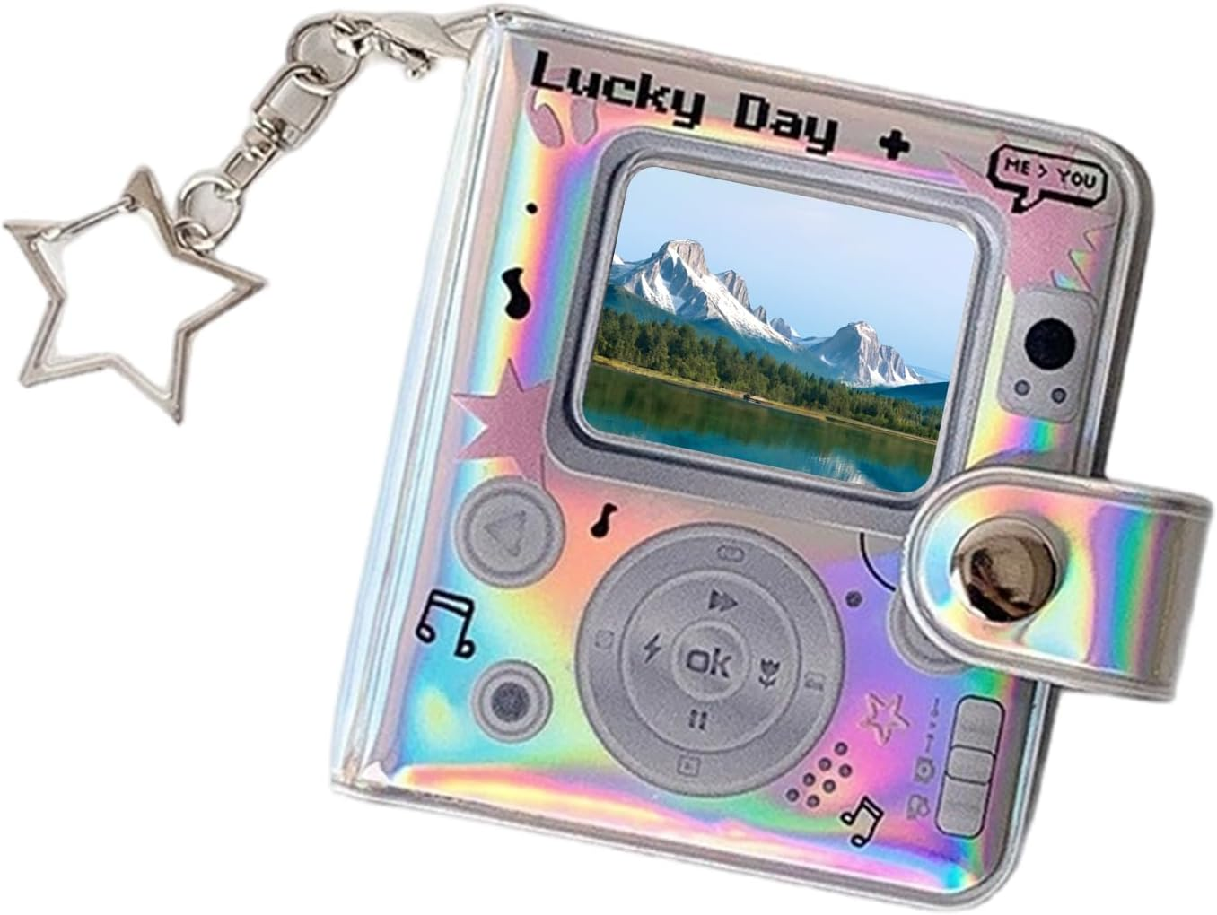 Photo Album Bag Charm - Retro Cute Double-Sided Small Keyrings | Picture Album Book - for Kids New Year Memorial Pregnancy Birth Car Christmas Growth Home Holiday Party Vacation