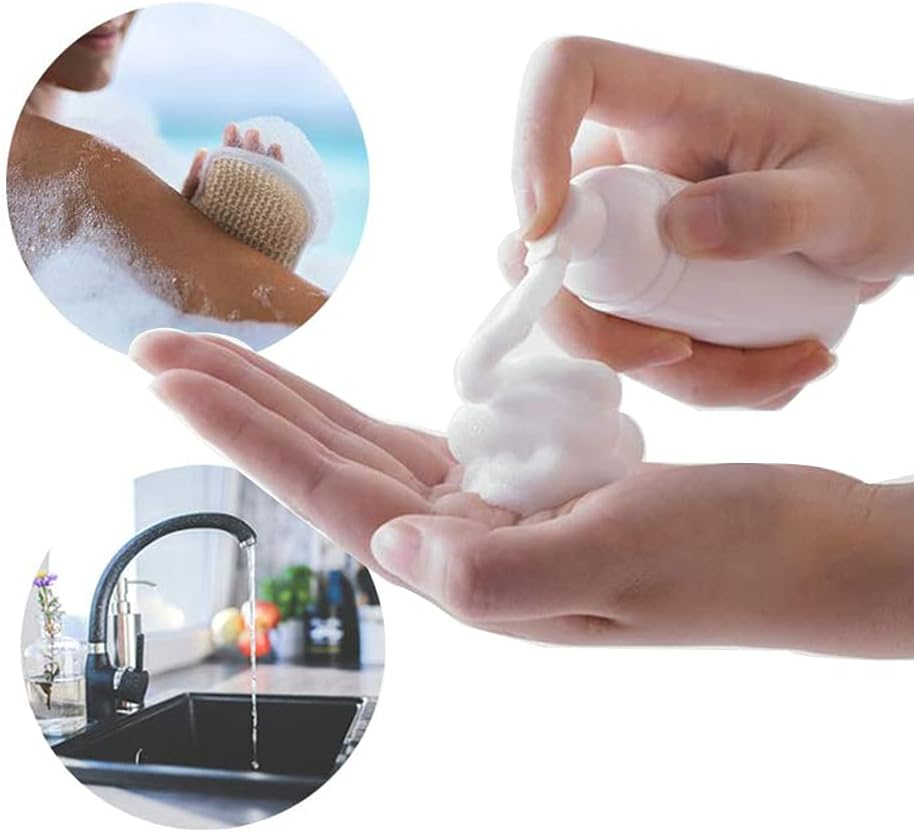 60Ml 3 Pcs White Foam Pump Bottles Portable Empty Plastic Foaming Pump Soap Dispenser Bottles Travel Size for Cleaning, Travel, Cosmetics image number 4