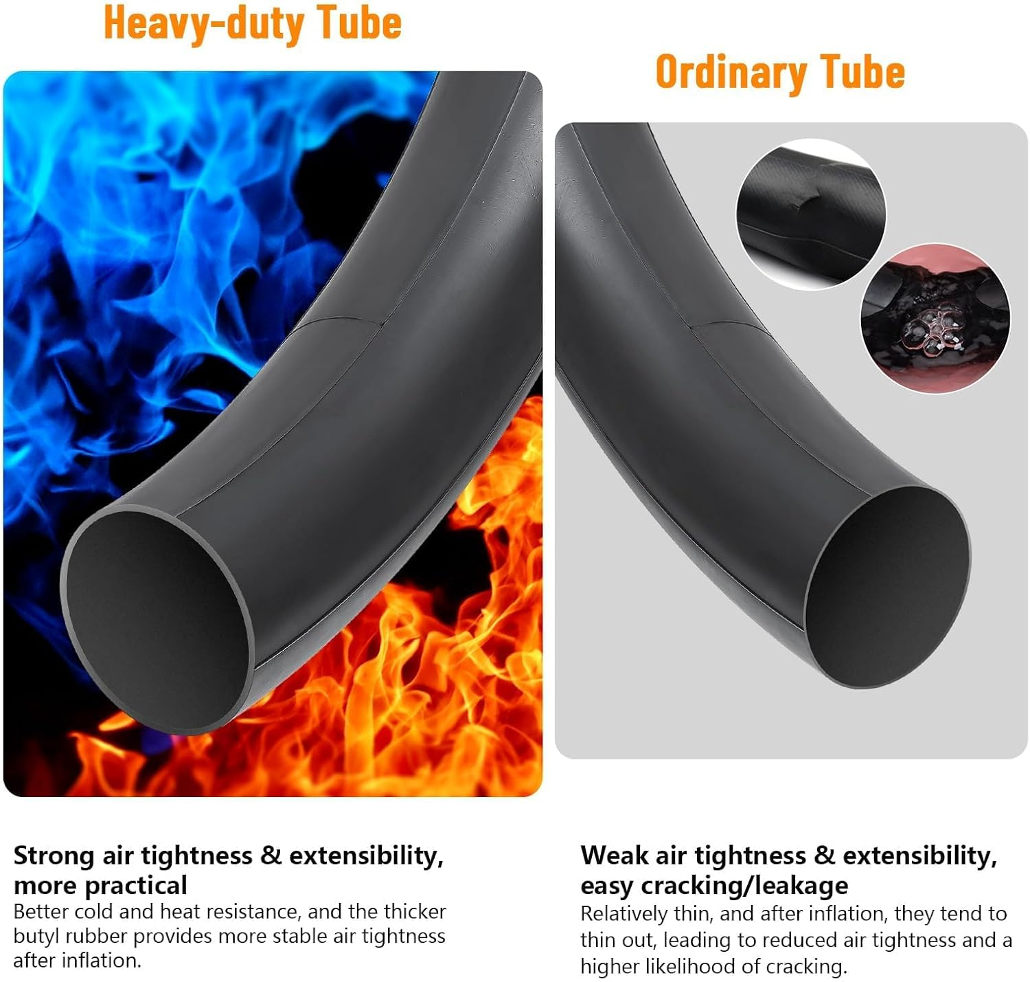 Yunscm 2 Pcs,27.5X1.95 Bike Tubes Heavy Duty,Schrader Valve 32Mm,27.5X1.75/2.4 Bike Inner Tubes,Compatible with 27.5X1.75/1.95/2.125/2.25/2.35/2.40 Mountain Bike and off Road Bike Tire Tube