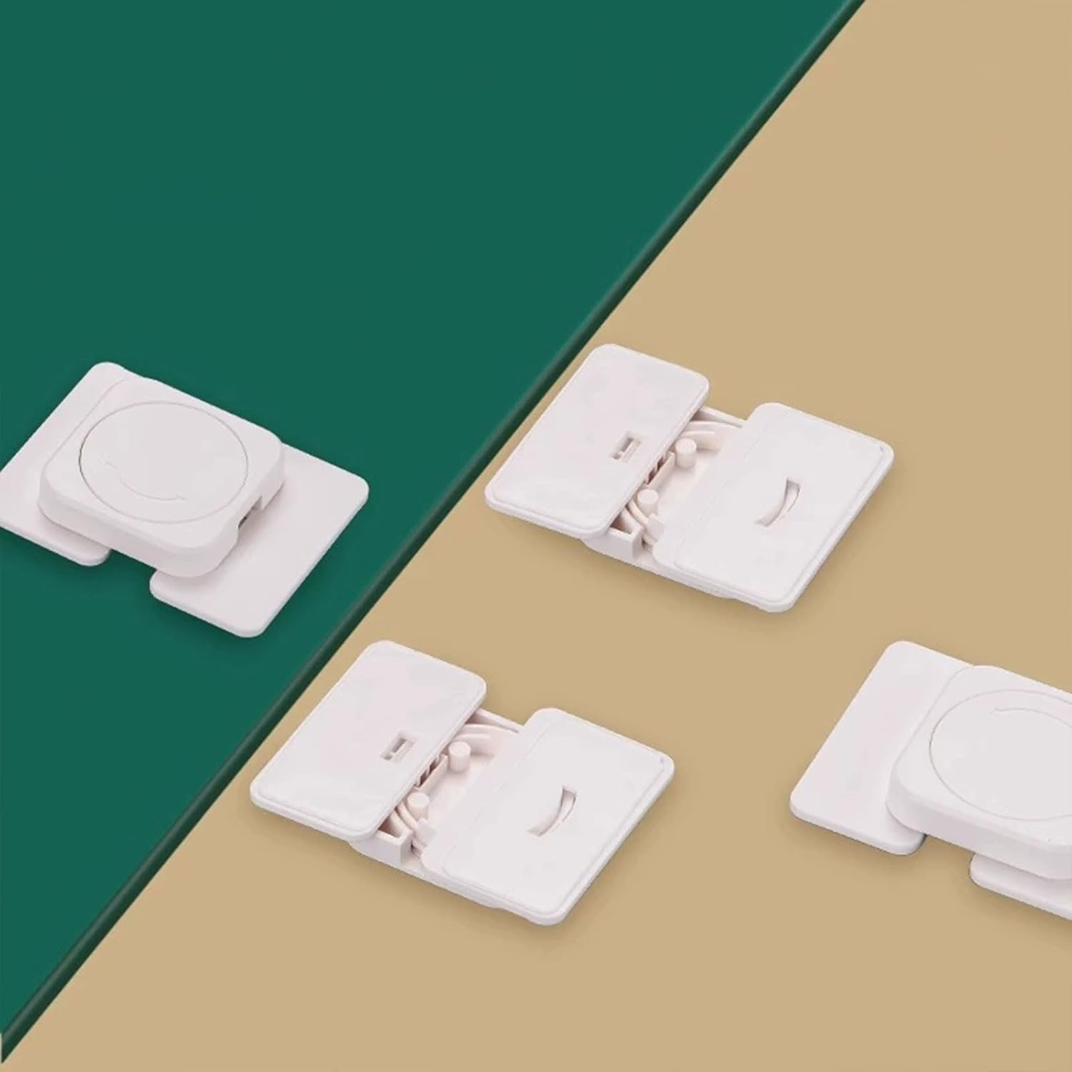 6 Child Safety Cabinets Locks for Fridge Baby Proof Cupboard Locks Drawer Lock for Home Kitchen Bathroom Cabinet Refrigerator Door Safety Strap Locks with Strong and Removable Adhesive No Tools and Drilling Required White image number 1