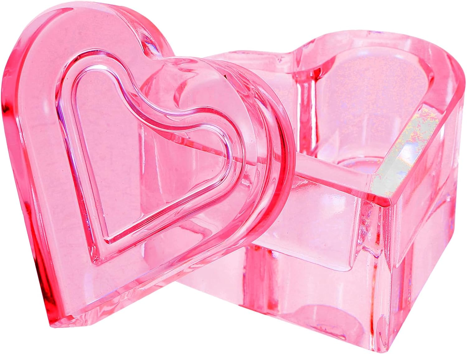 LALAFINA Crystal Glass Nail Dish with Lid Dazzling Crystal Dappen Bowl Heart Nail Art Cup for Professional Use and Home Use