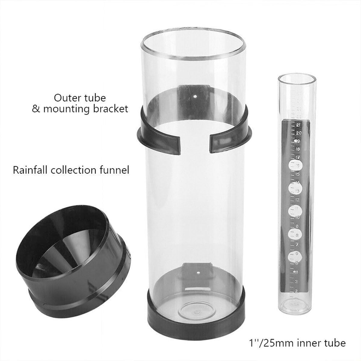 AIMALL Outdoor Rain Gauge Automatic Measuring Collector for Weather Monitoring &ndash; 10-Inch Capacity with Clear Graduations image number 6