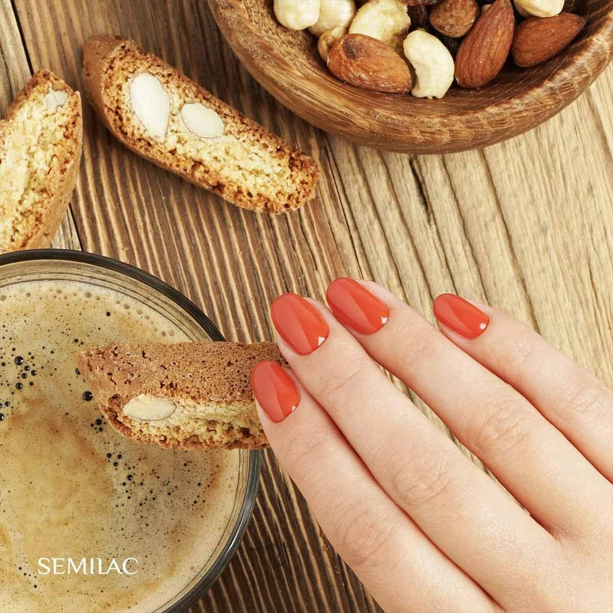 Semilac Tastes of Fall Collection UV Nail Polish Hybrid 402 Spicy Pumpkin 7 Ml image number 4