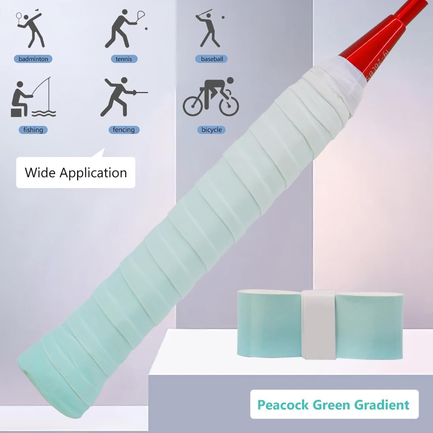 10 Pack of anti Slip and Moisture Absorbing Grip Straps, Highly Comfortable Overgrip Tennis Racket Tape, Absorbent and Dry Feel Tennis/Pickleball/Badminton Grips Overgrip Tape image number 2