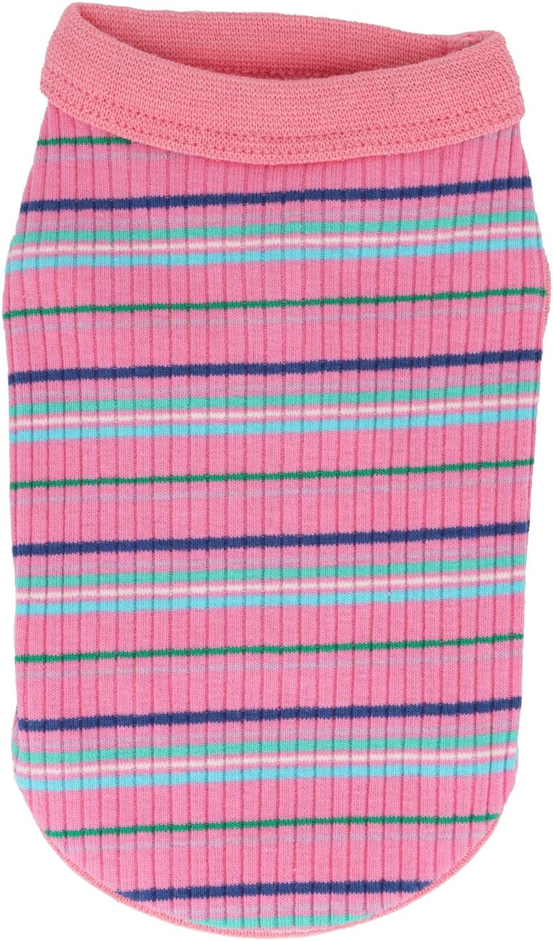 LOPHIPETS 100% Cotton Rib Dog Shirt Vest for Small Dogs Teacup Chihuahua Yorkie Puppy Clothes Tank Tee-Pink/Xs image number 4