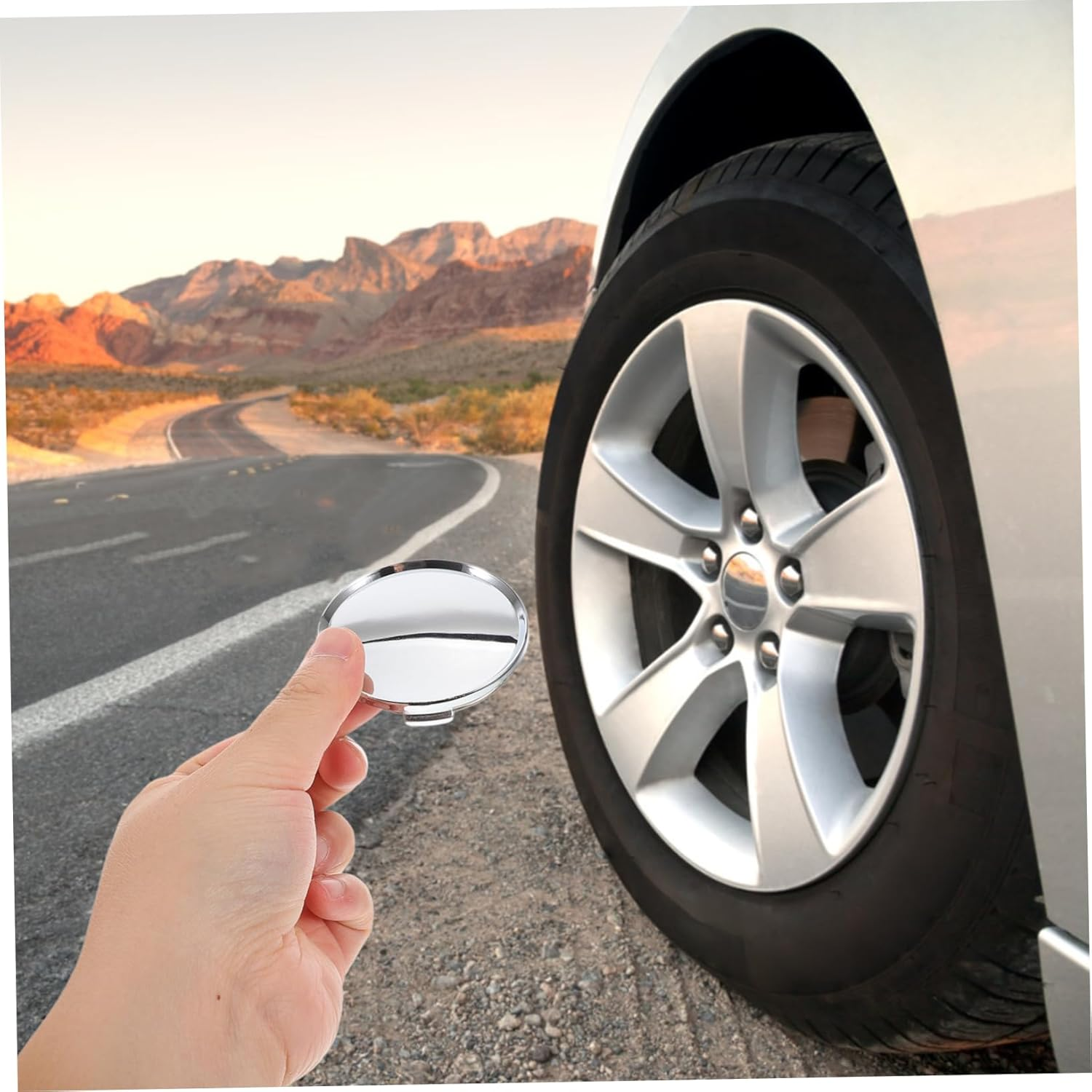 Healifty 2Pcs 63Mm Silver Universal Car Wheel Center Hub Caps Replacement Rim Covers for Automotive Tire Hubcap Accessories image number 3