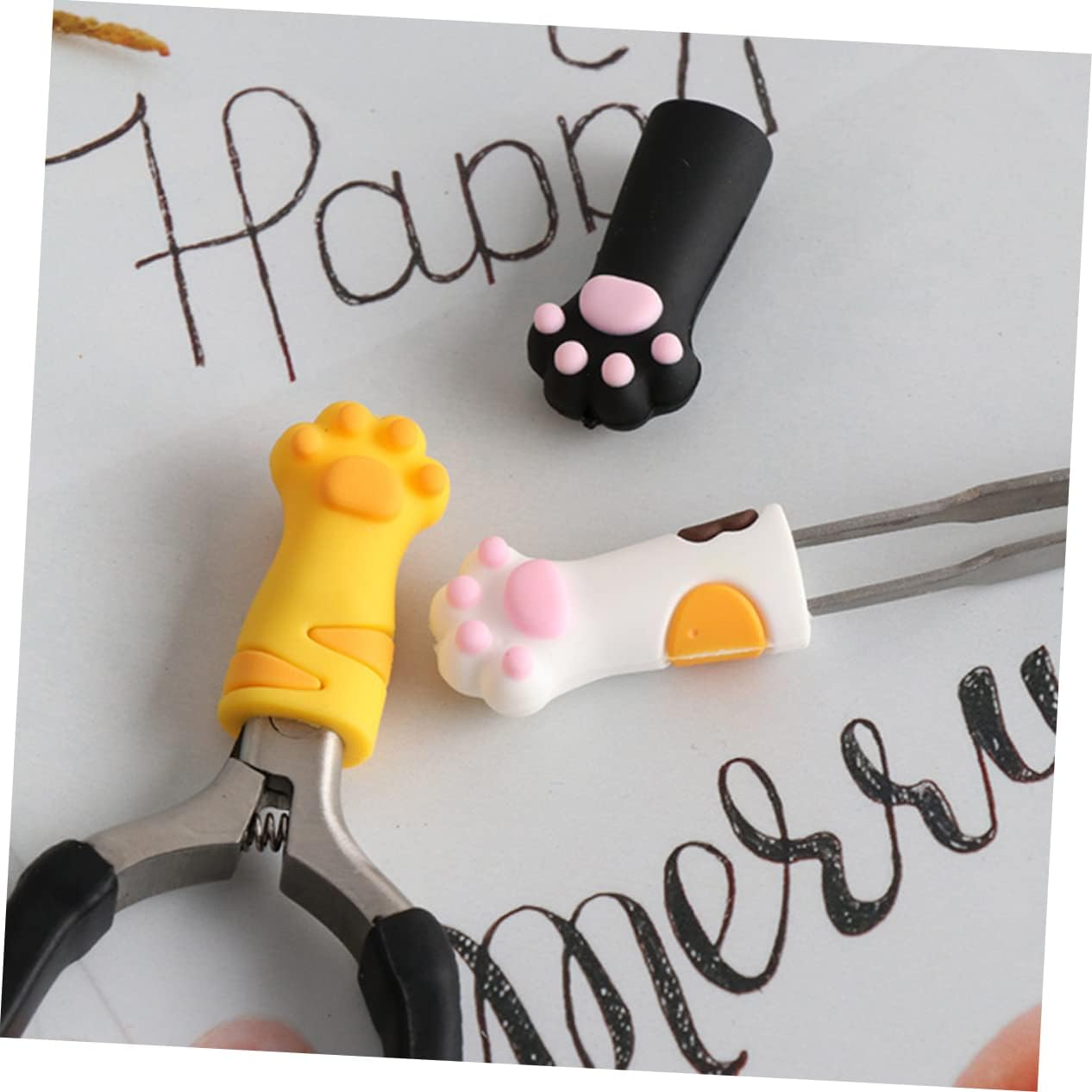 HEALEEP 3Pcs Silicone Flexible Pet Grooming Tools Cover Cat Claw Scissors Cap Tweezers Sleeve Pedicure Tool Protector in Colors image number 1