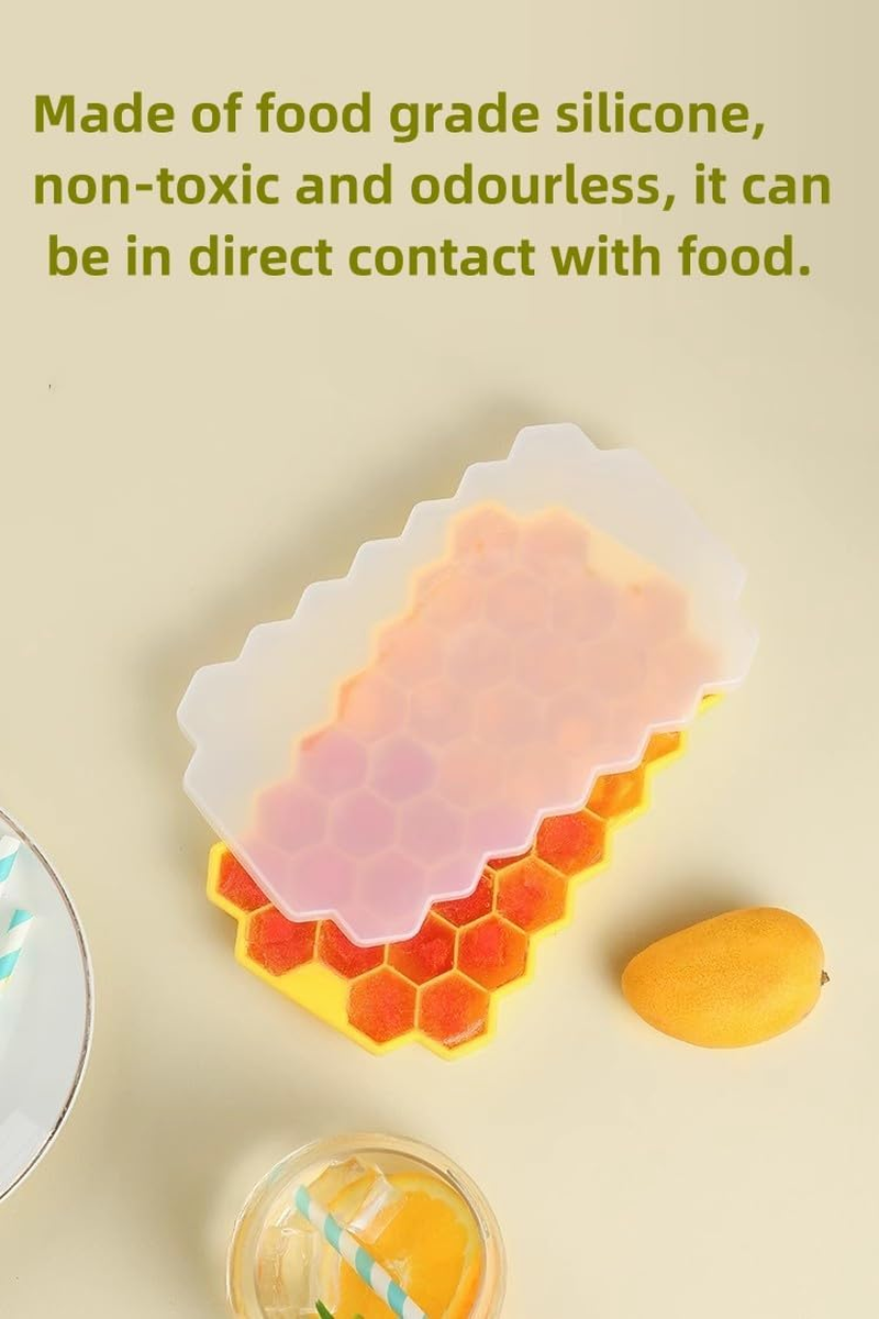 2-Piece Silicone Honeycomb Ice Cube Tray - Perfect for Whiskey, Tea, Chilling Cocktails, Coffee, Candy, Chocolate, Fruit, and Complementary Feeding for Infants image number 3
