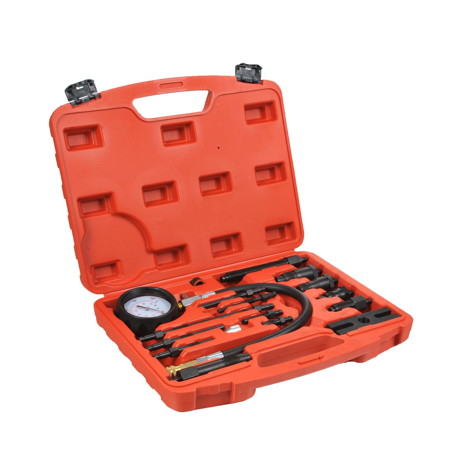 17 Pc Diesel Engine Compression Tester Kit Tool Set Automotive Compressor image number 2