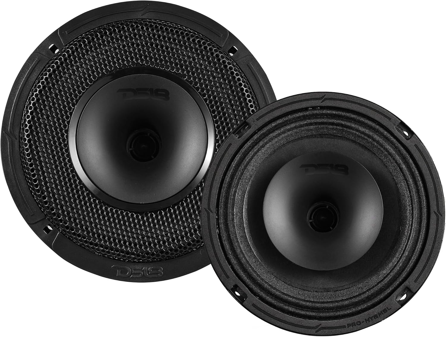 DS18 PRO-HY6MSL 6.5" Shallow Hybrid Mid-Range Car Audio Loudspeaker with Built-In Driver and Grill Included 300W Max 150W RMS 8 Ohms (1 Speaker) image number 2