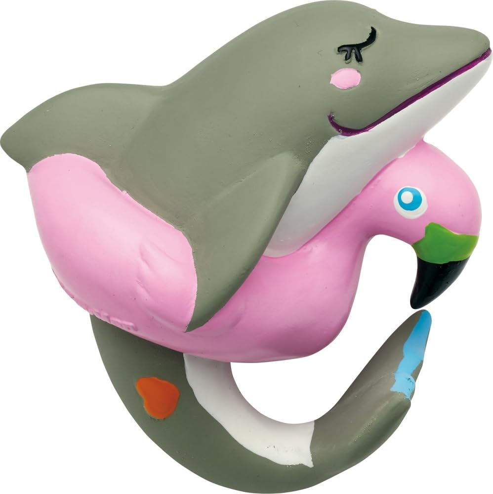 Doggyman Latex Toy I Love Peepy Aqua Dolphy Gray Dog Toy image number 1