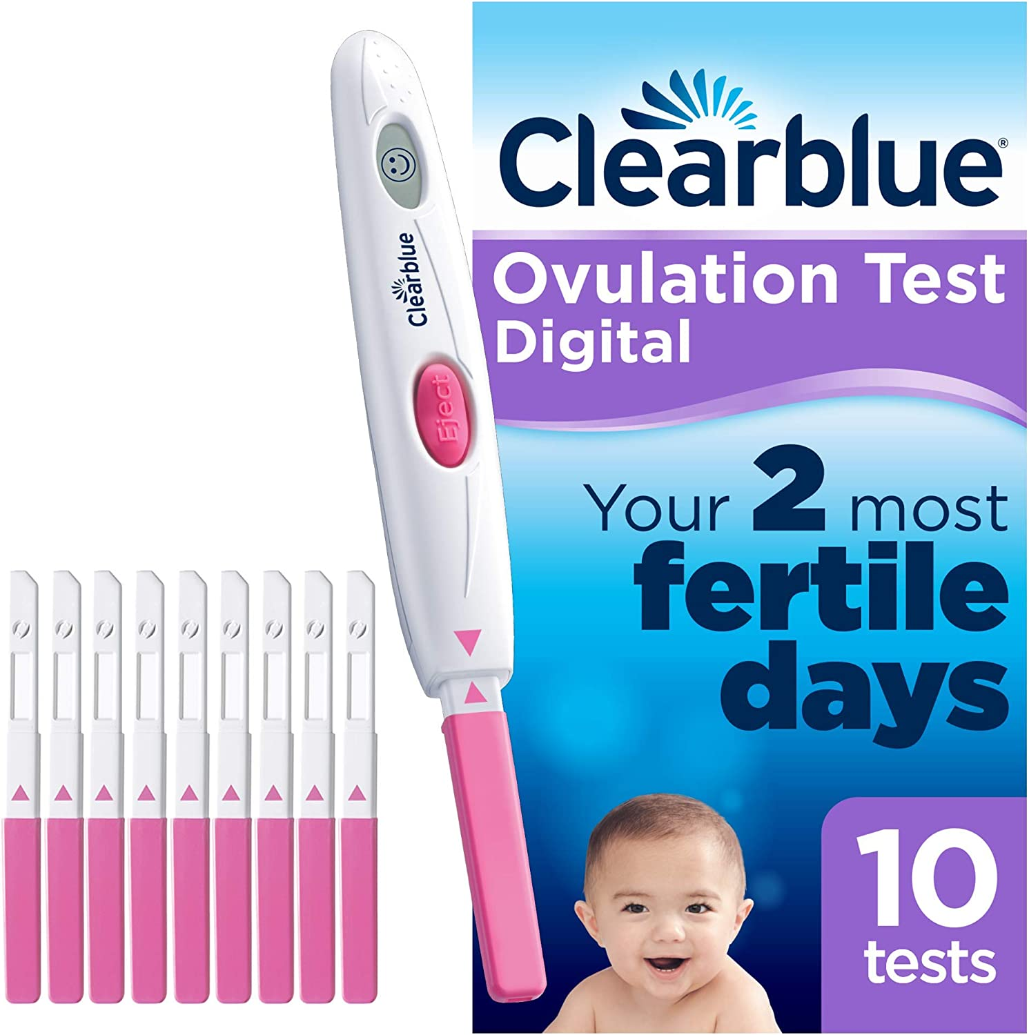 Clearblue Digital Ovulation Test Kit (Opk) - Clearblue, Proven to Help You Get Pregnant, 1- Holder and 10 Test image number 6