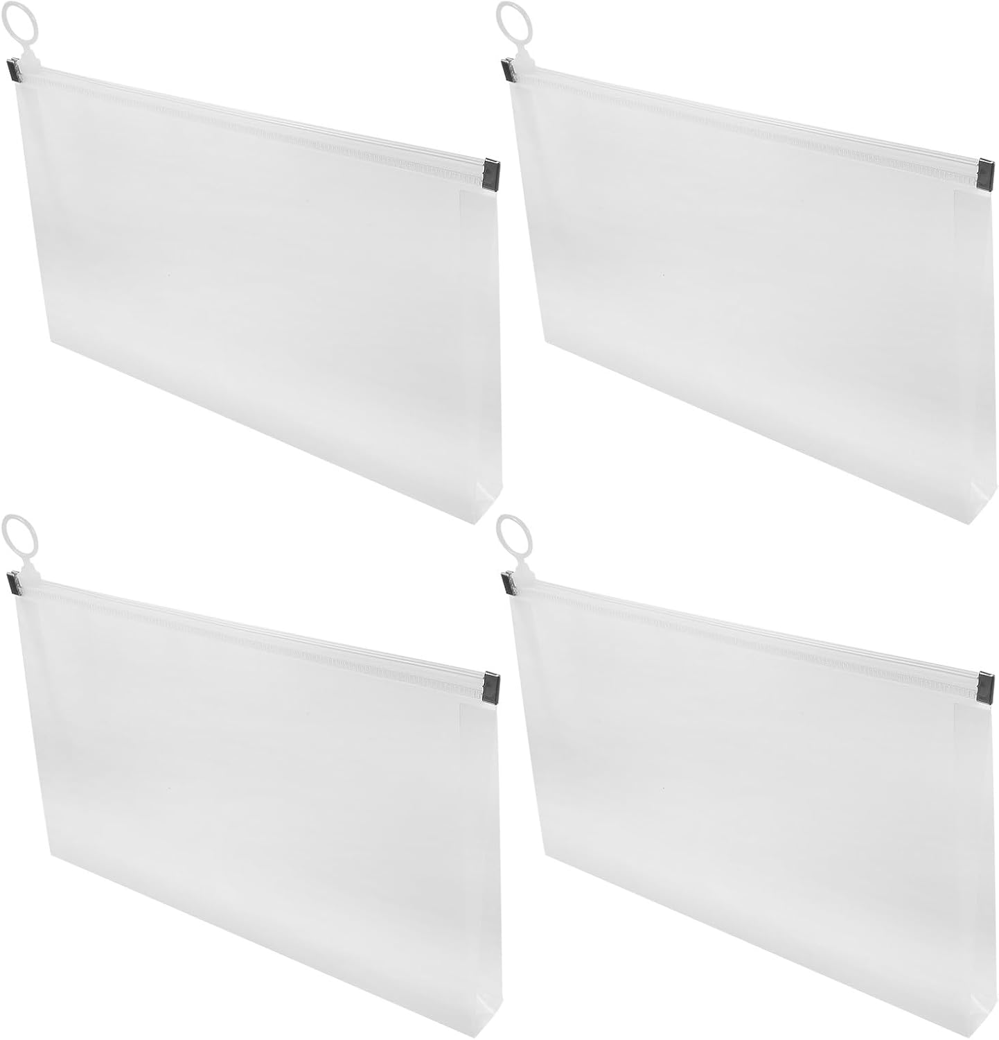 Parliky 4Pcs Zipper Pouch Document Organizer Bag Large Capacity Transparent File Storage for Men Portable Multi-Use Files Holder Safe and Reliable