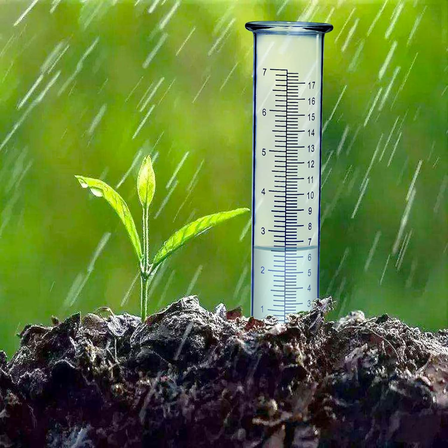 BIUWING Plastic Rain Gauge Replacement Tube, 5'' Capacity Rain Gauges Tubes for Yard Garden Outdoor Home, with Tube Brush. Best Rated, No Frost Freeze Crack, Not Fragile (2 Pcs) image number 6