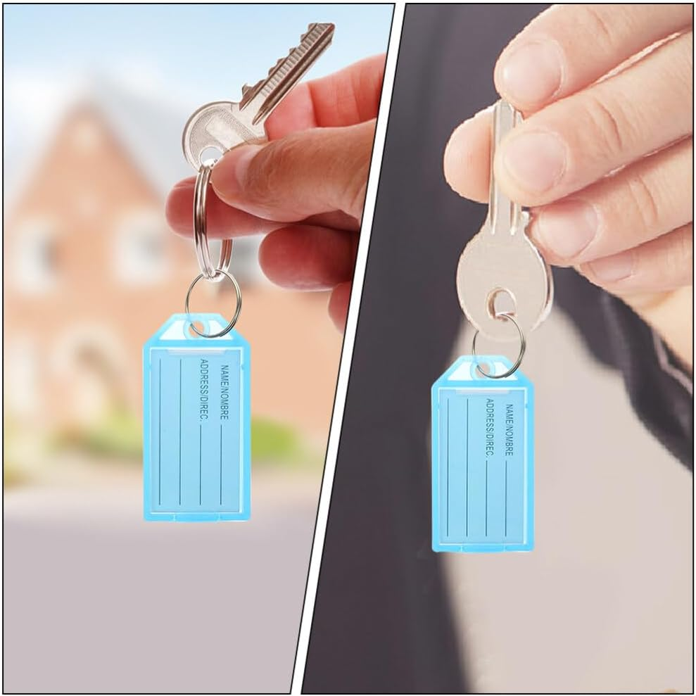 MAGICLULU 60Pcs Luggage Tag Key Tags Ring Key Labels Multi-Use Luggage Keychain for Travelling Accessories image number 4