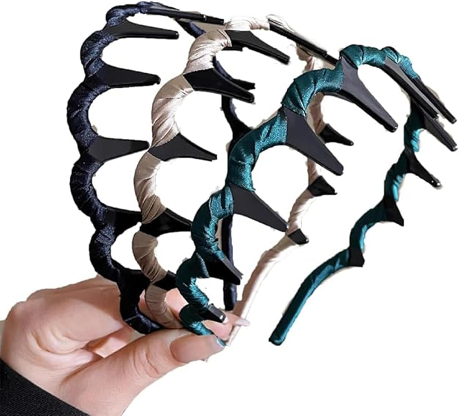 Yeanifeana 3 Pack Vintage High Cranium Hairband, anti Slip Headband with Teeth for Instant 1 Second High Cranial Top Effect, Women Girls Hair Accessories for Volume & Style image number 2