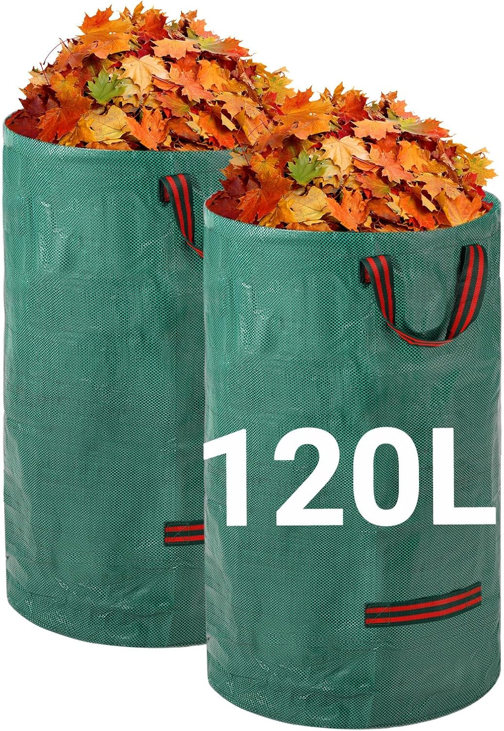 Velway Garden 2 X 272L Garden Waste Bags - Reusable Garden Bags with Handles - Industrial Fabric for Leaves Rubbish Rubble - Waterproof Garden Rubbish Bags
