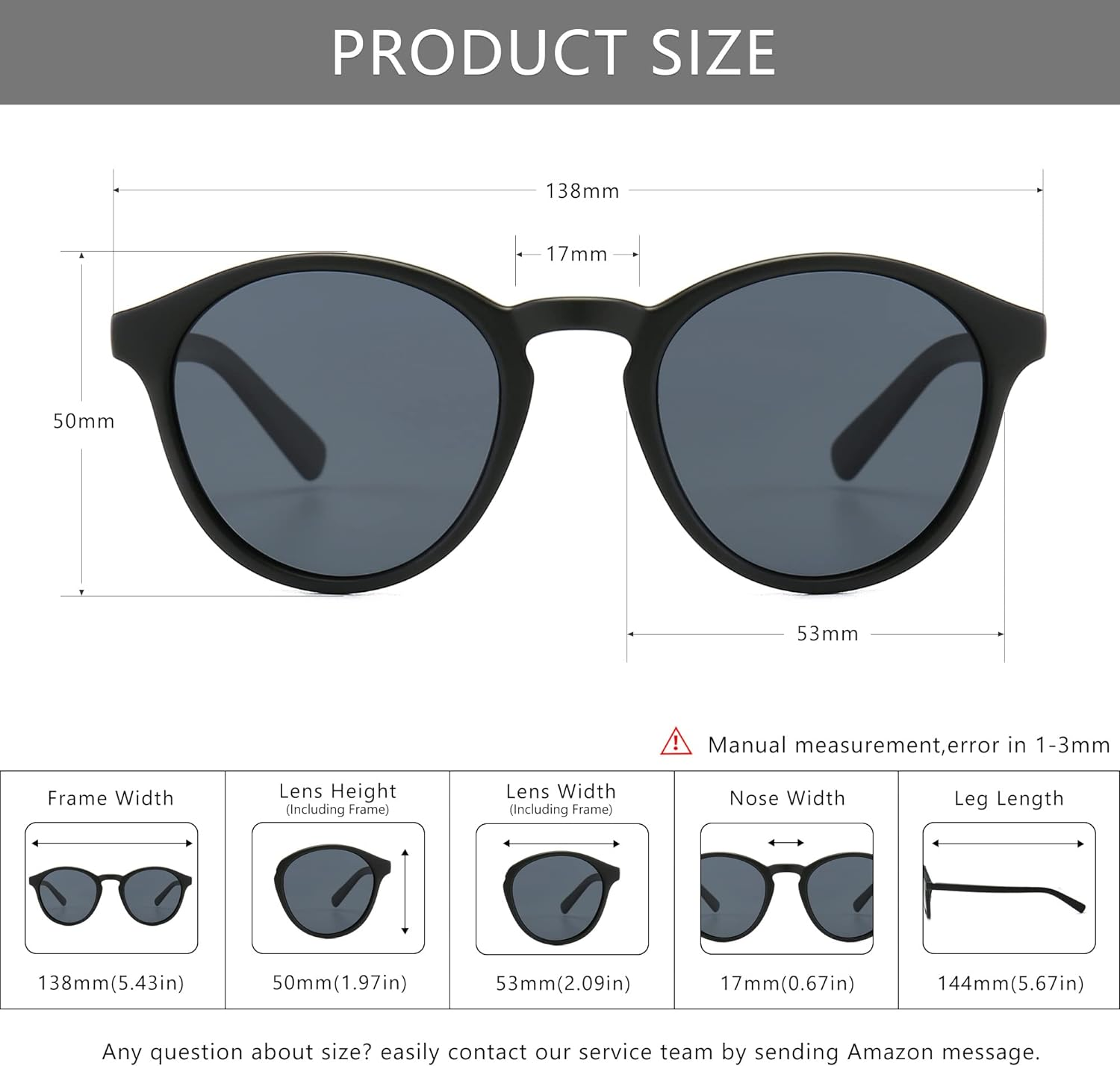 SUNGAIT Classic Vintage round Polarized Sunglasses for Women Men Retro Style UV400 - 01 Amber Frame(Matte Finish)/Green Lens image number 6