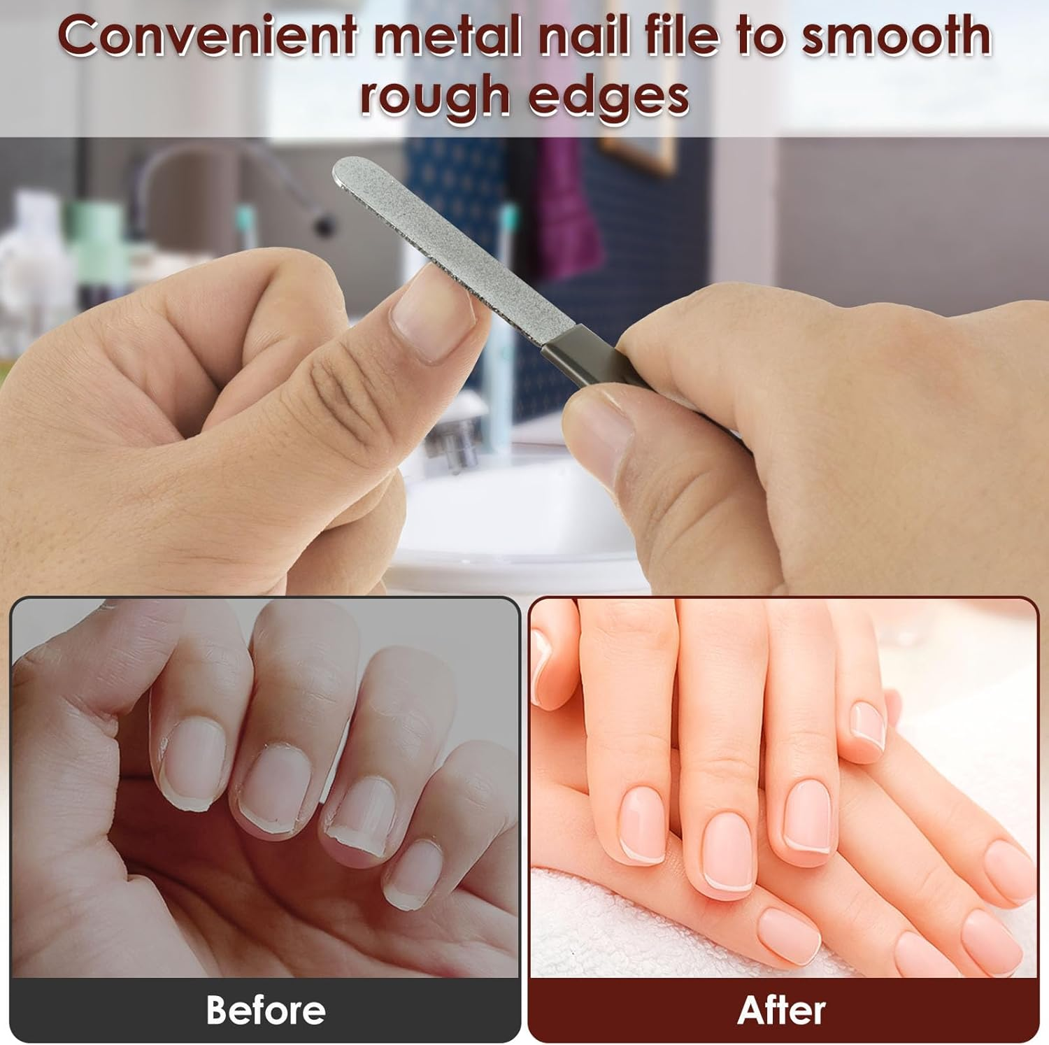 4 Pcs Nail Clipper Angled Head for Senior Ergonomic Toenail Trimmer for Thick Nails with Wide Jaw Opening Fingernail Clippers with Nail File for Men Women image number 2