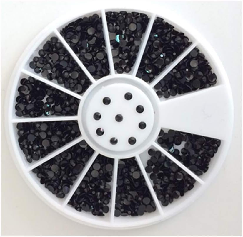 HANGQINGHENG Black Rhinestone 2Mm Crystal Nail Decal Flat Acrylic Rhinestone Nail Decoration image number 1