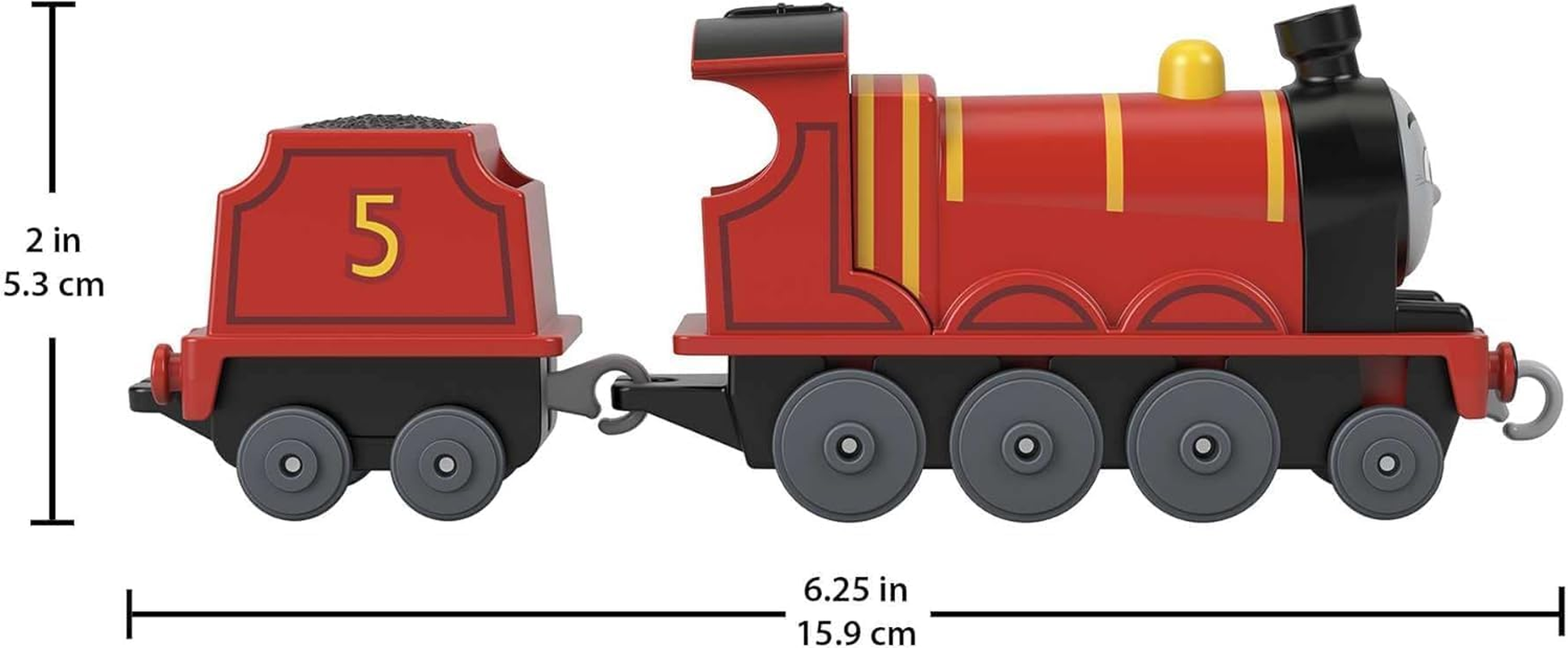 Thomas & Friends Fisher-Price Die-Cast Push-Along James Toy Train Engine for Preschool Kids Ages 3+