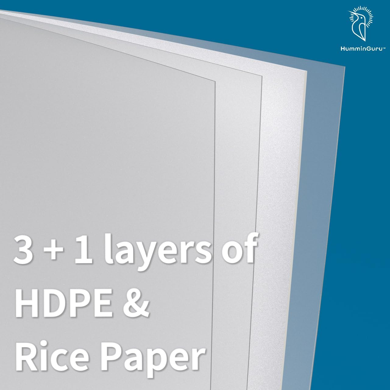 Humminguru 3-Ply Premium Inner Record Sleeves 12 Inch. Rice Paper Lined Master Sleeves. Anti-Static Vinyl Record Sleeves, Acid-Free Thick HDPE 3+1 Layer in 7 Mil, 50 Pack (12&rdquo; Master Inner Sleeves) image number 2