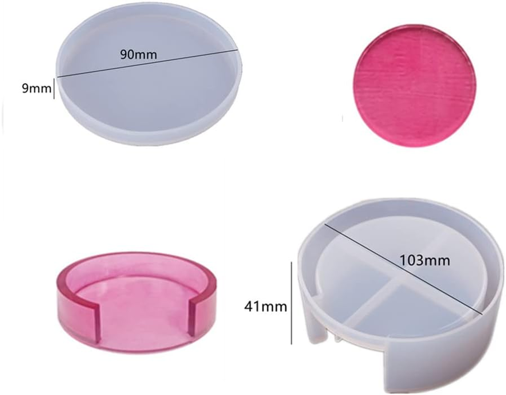 6 Pack Coaster Resin Moulds, Silicone Coaster Mat Storage Holder Set,Silicone Coaster Storage Box Mould, Silicone Resin Molds, Epoxy Resin Moulds for Resin, Cups Mats, Home Decoration image number 5