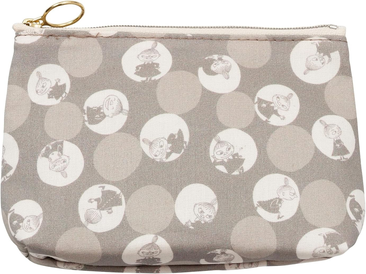 Quarter Report (Moomin) Moomin Basic Pouch Polka Dot Little My Taupe Approx. W 5.9 X H 4.1 X D 1.8 Inches (15 X 10.5 X 4.5 Cm) Cosmetics Cosmetic Pouch Women'S (Zippered) [Made in Japan]