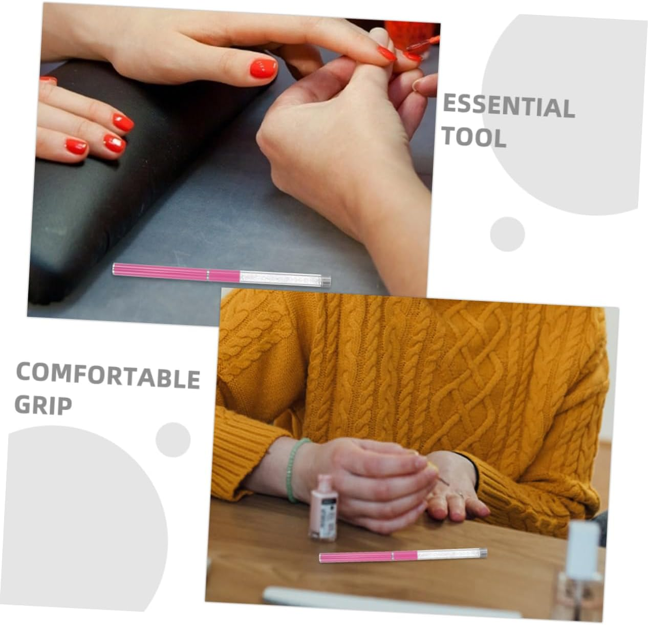 Healeved 2Pcs Nail Polishing Pen for Manicure Cuticle Remover Nail Buffer Tool Multi-Function Sanding Pen for Home Salon Use image number 6