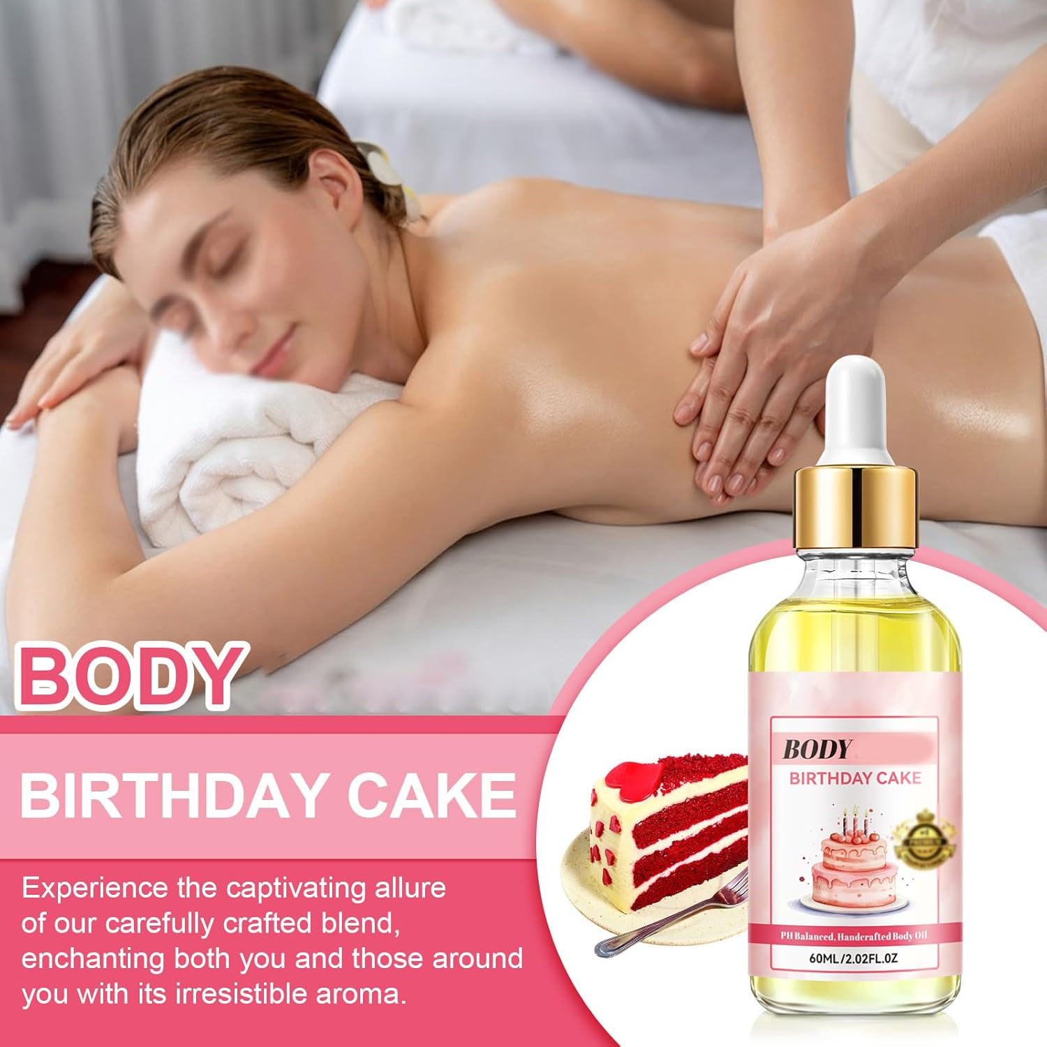 60ML Coconut Cream Pie Body Oil, Body Juice Oil Vanilla, Handcrafted Body Oil Coconut Cream Pie, Hand-Crafted Body Oil for Women, That Fills Body with Fragrance (A) - B image number 4