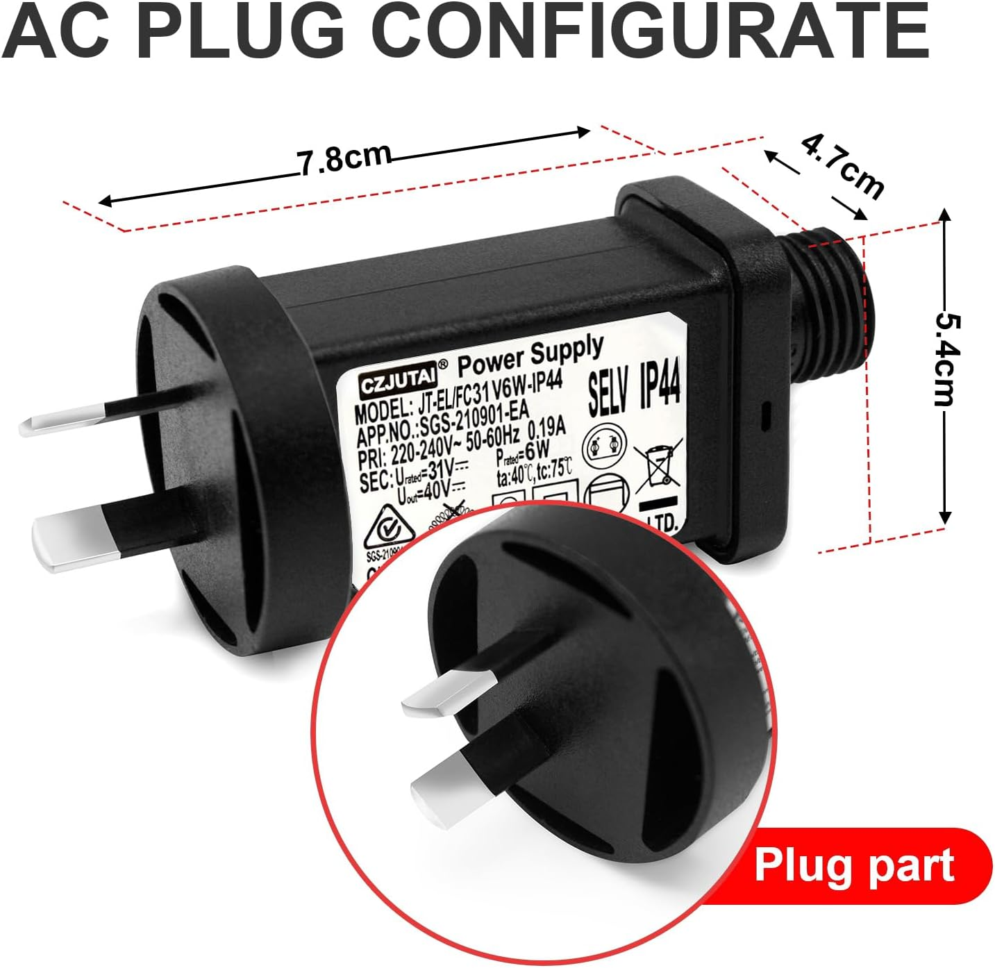 Premieradapter Power Supply for CZJUTAI JT-EL/FC31V6W /3.6W-00 Christmas Lighting 29V 30V [C560] image number 6
