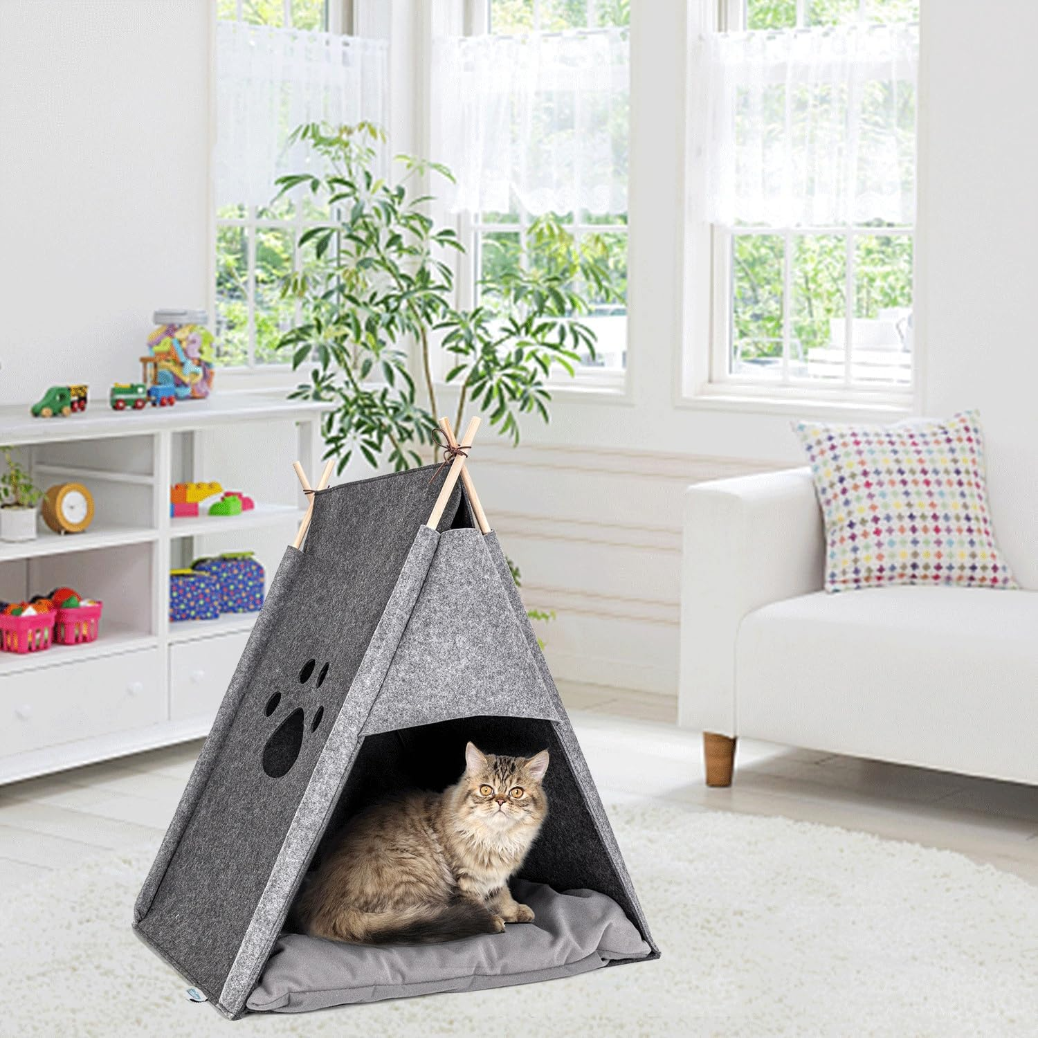 Patapalooza Printed Cat Tent, Durable, Easy to Assemble, Ideal for Play and Rest, Indoor and Outdoor image number 1
