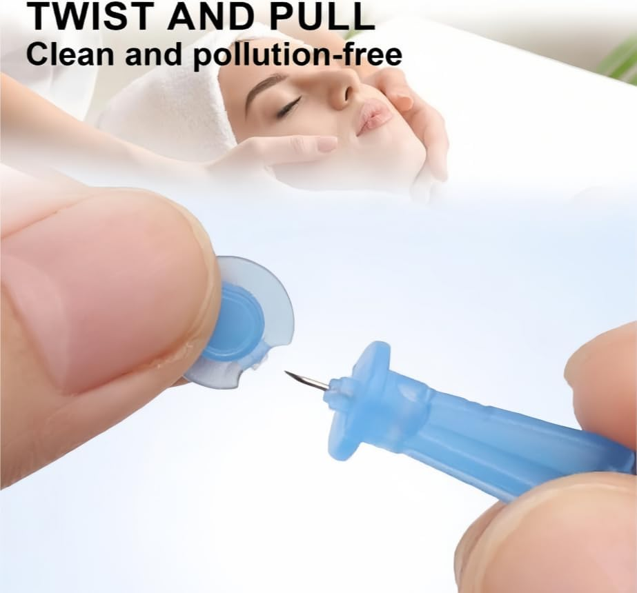 Blue Blackhead Remover Needles, 50Pcs Blackhead Acne Pimple Popper Needles, Acne Pimple Popper Needle Remover Tools for Women Home Use image number 2