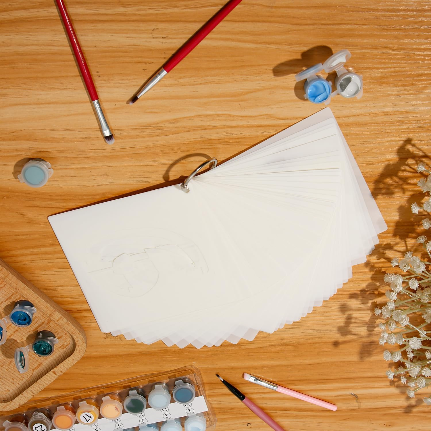 36Pcs Letter Stencils Kit for Painting, Letter and Number Templates with Metal Ring Reusable Uppercase Alphabet Stencils for Wall Chalkboard Fabric Wood Signs Rock Plant DIY Craft (4 Inch) image number 4