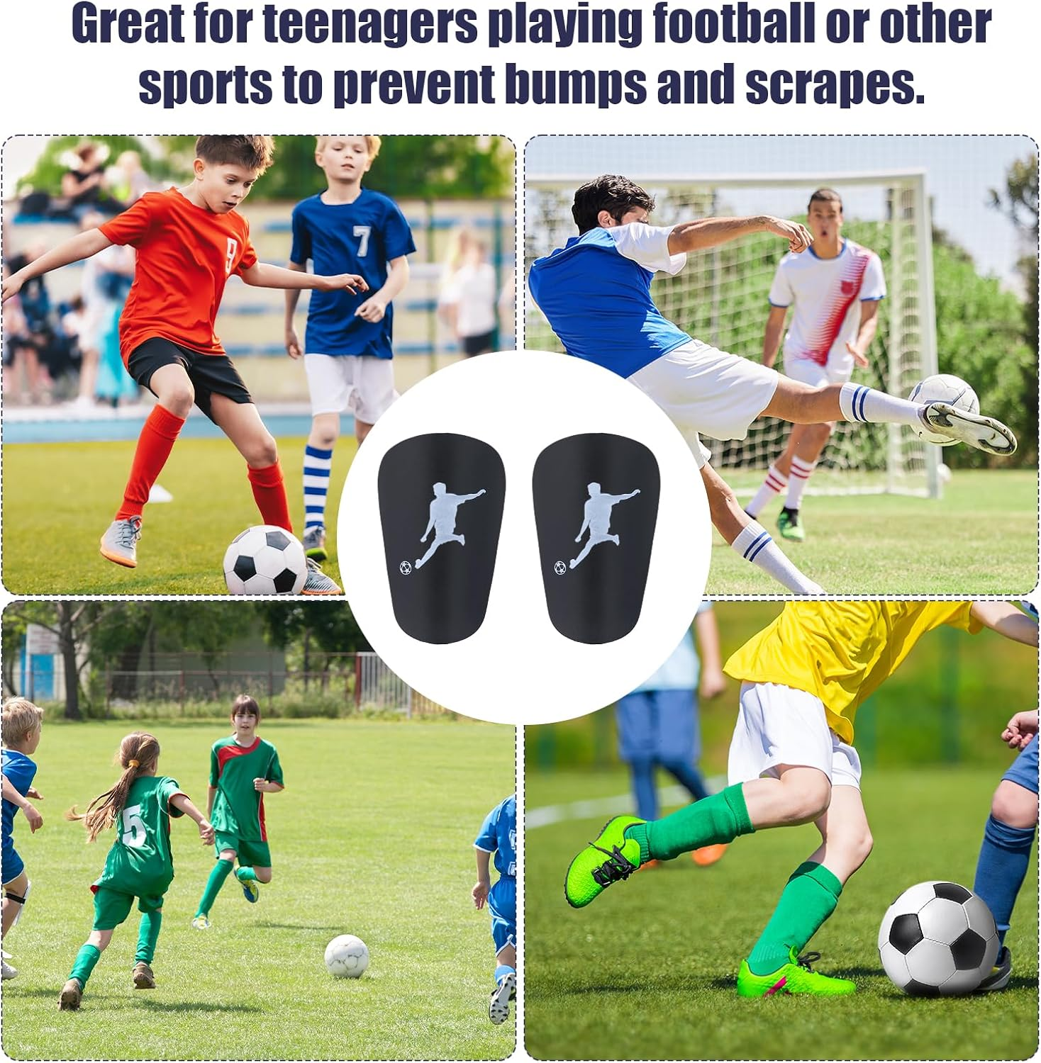 2Pcs Mini Soccer Shin Guards, Extra Small Shin Pads Tiny Shin Guards Miniature Protective Equipment for Adults Kids Youth Men Women Football Players Boys Girls (3.1X1.9In)