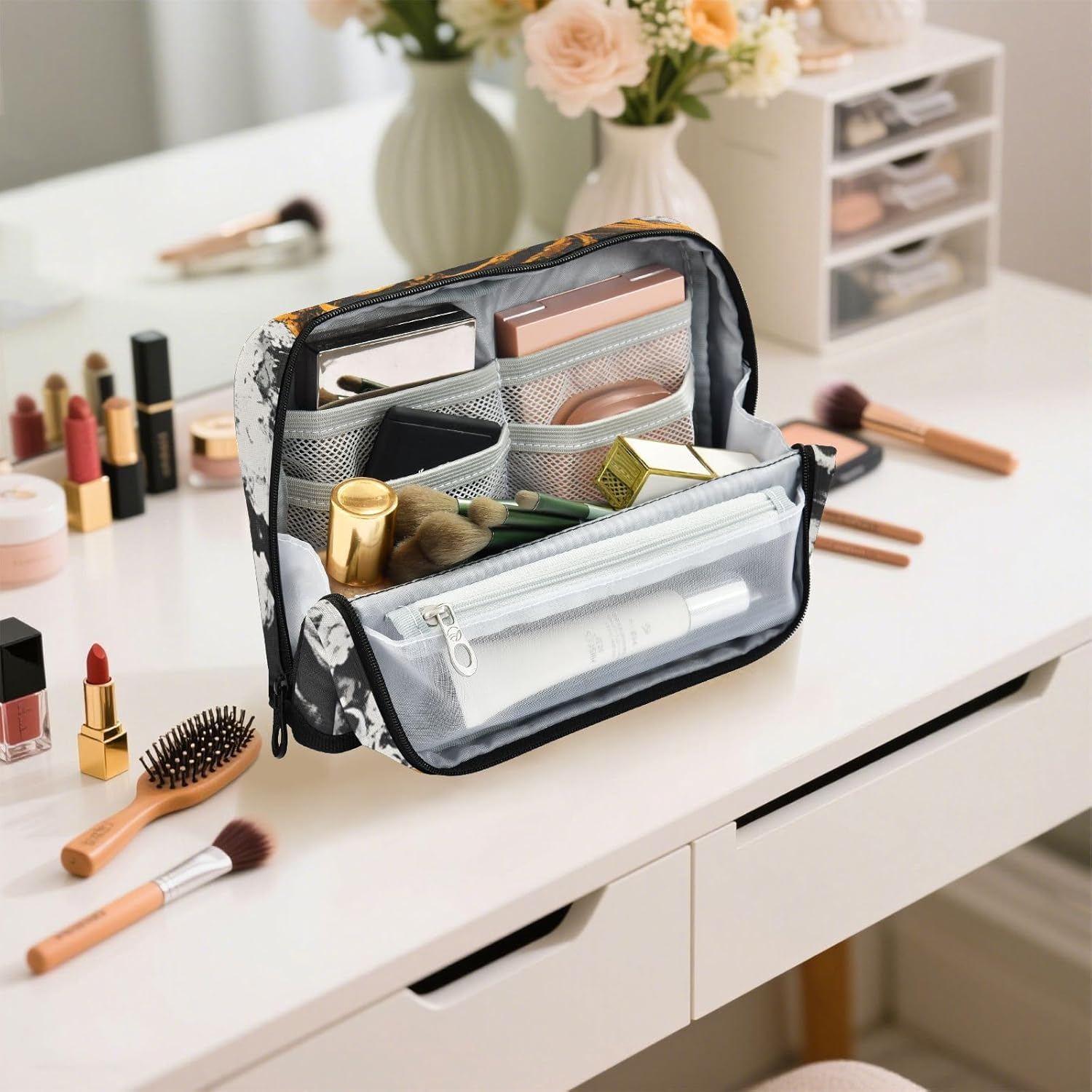 XYMZR Large Capacity Skeleton Cloud Pencil Case - Fashion Magnetic Flap Stable Pencil Pouch with Zipper - Stationery Organizer School Supplies for Teen and Adult