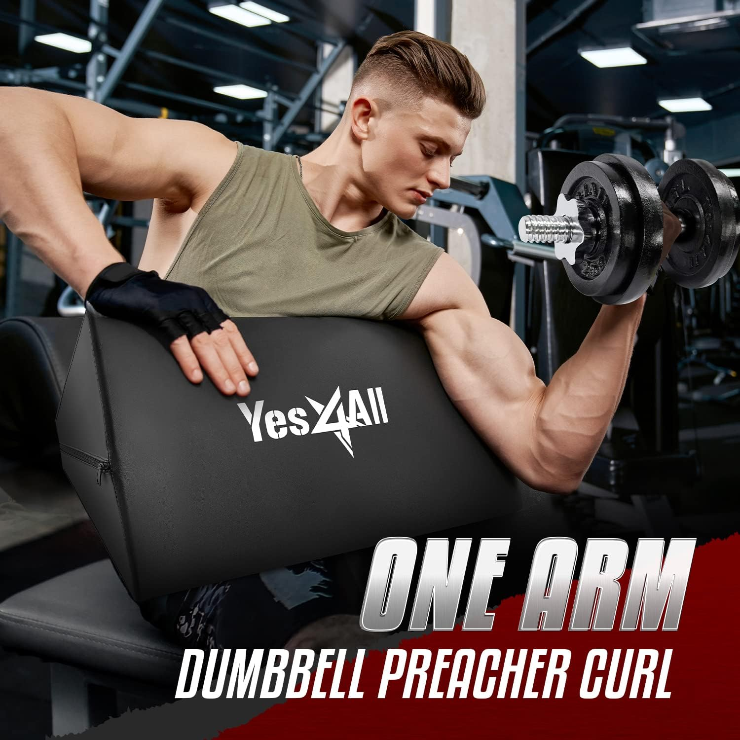 Yes4All Foam - Preacher Curl Pad, Simple Version of Preacher Curl Weight Bench for Arms, Biceps and Triceps, Space-Saving image number 5