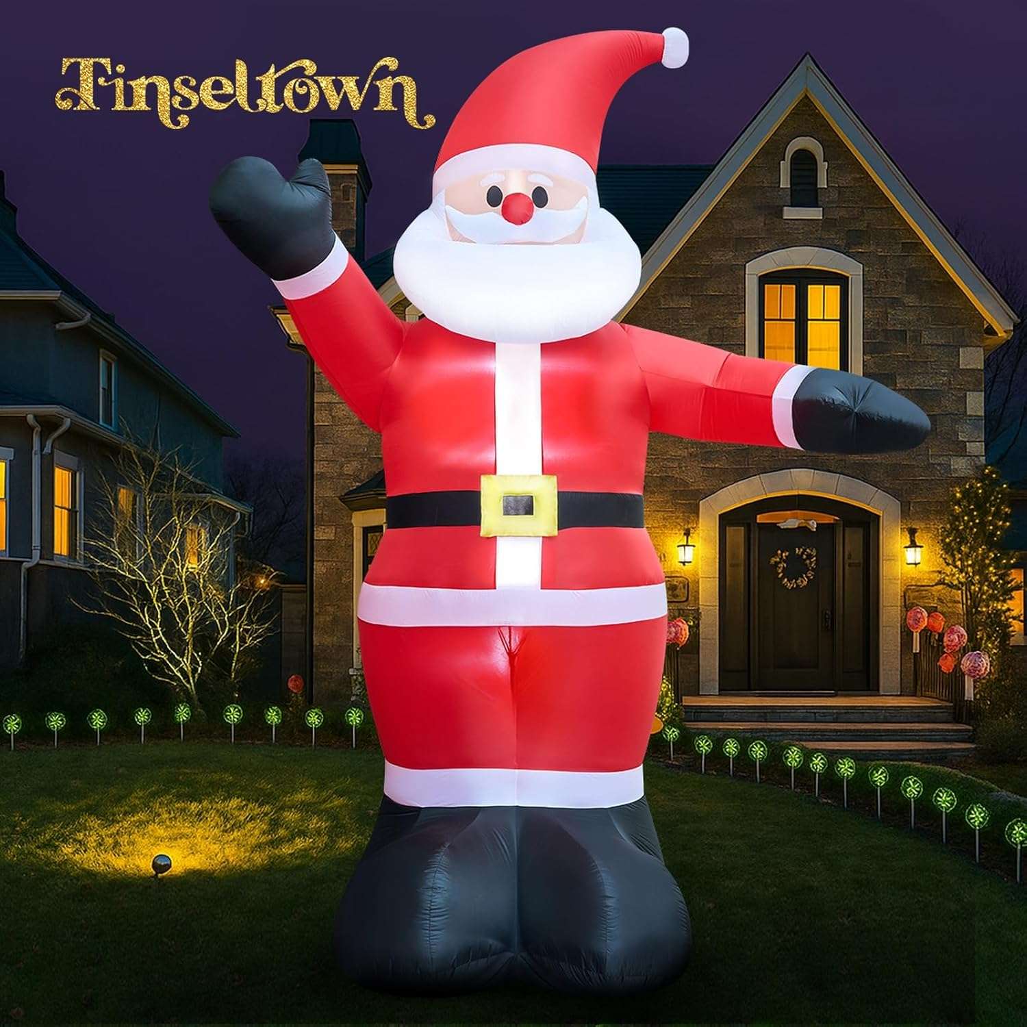 Tinseltown 5M Christmas Inflatable Blow up Santa Claus Xmas Decor with LED Light Decor for Holiday Party Gifts, Home Garden Courtyard, Lawn, Outdoor image number 4