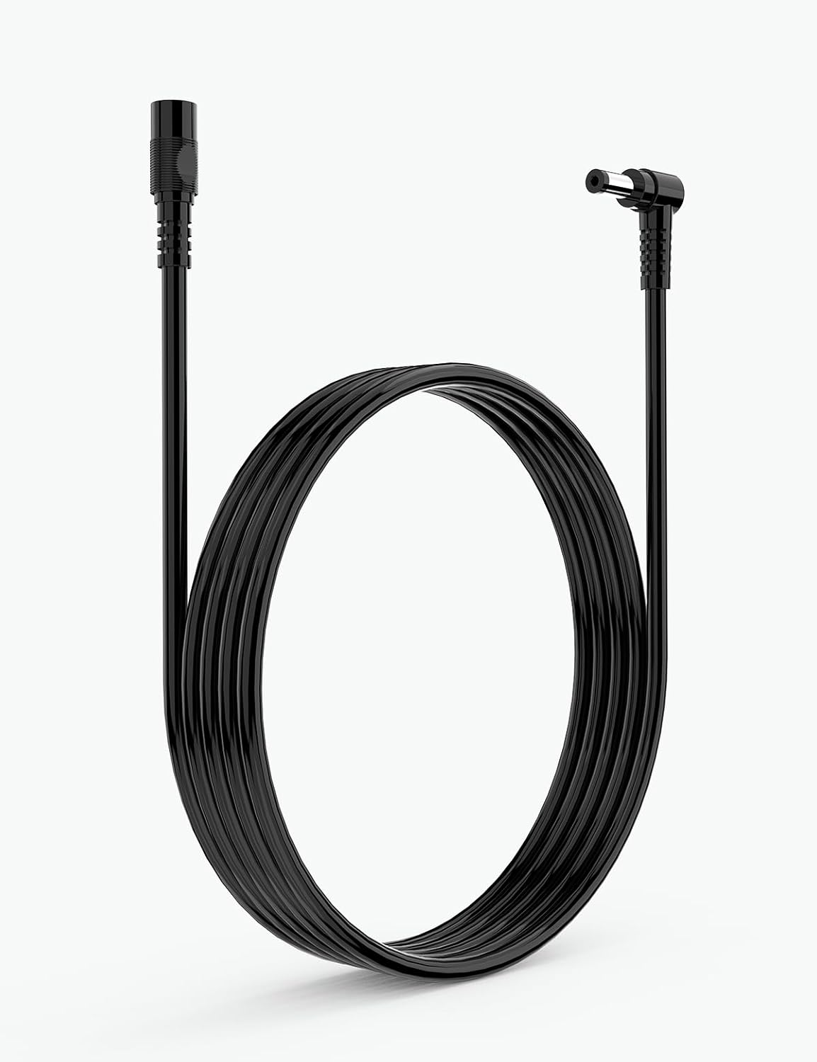 Tonton DC Power Extension Cable 2M 6.6FT 5.5Mm X 2.1Mm 90 Degree Right Angle Female to DC Male Power Adapter Cord for CCTV Security Camera Surveillance LED Strip DVR Router Guitar Effect Pedal (White)