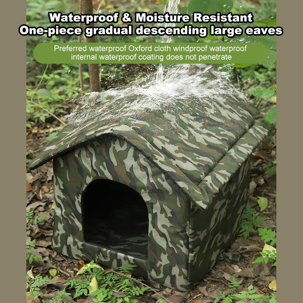 Outdoor Cat House, Stray Cat Dog House, Indoor and Outdoor Use, Wind and Rain Shield, Oxford Fabric, Waterproof and Moisture-Proof, Easy Installation, Long-Lasting Warmth S - S image number 6