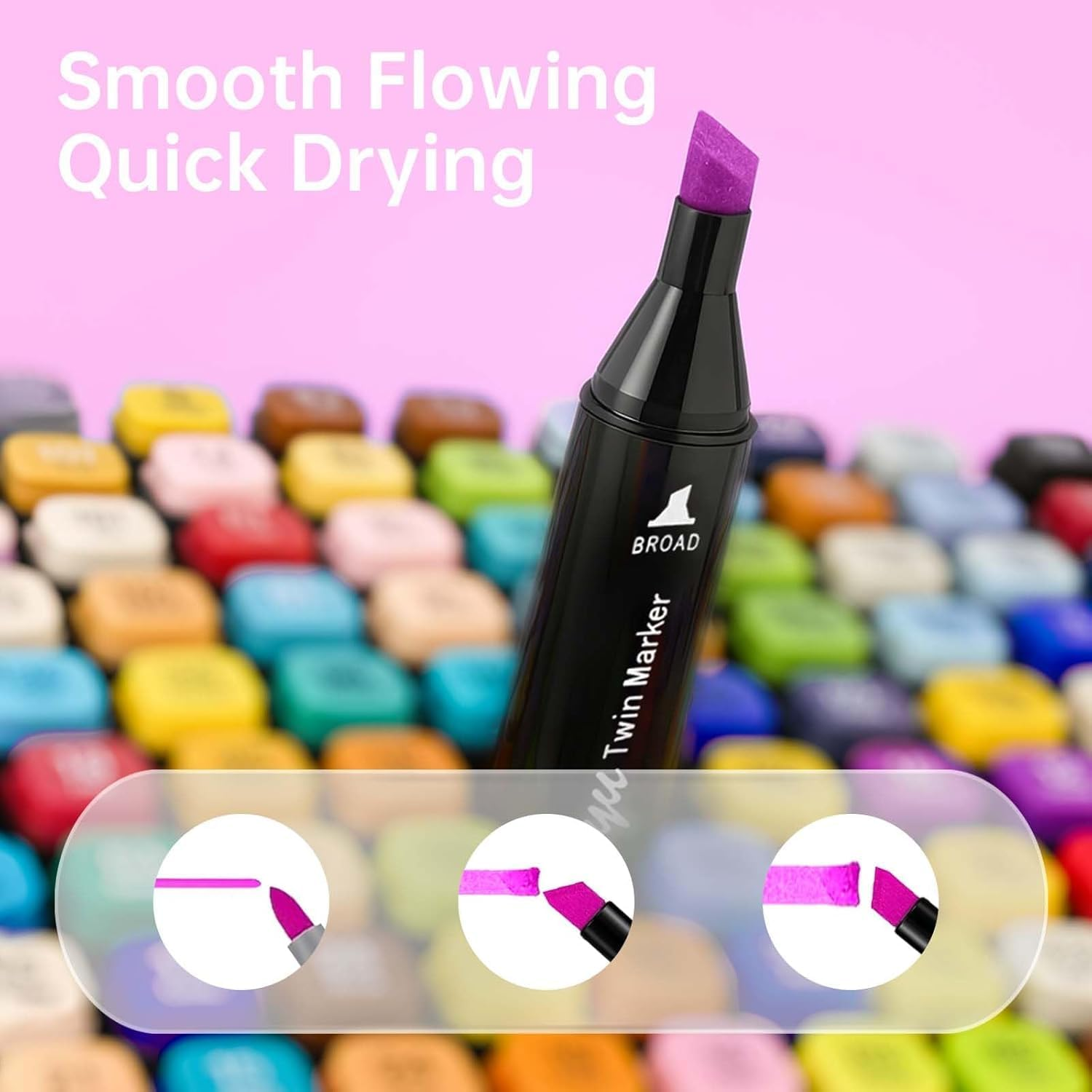 Marker Set 120Pcs Colored Drawing Marker Pens with 6 Drawing Books Double Headed Colored Art Dual Sketching for Kids Beginners Boys Girls Students Gift Non-Toxic Quick Drying Durable Non-Staining image number 2