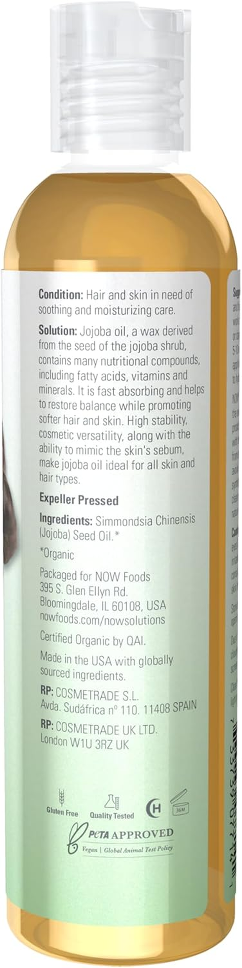 Now Organic Jojoba Oil, 8 Ounce image number 3