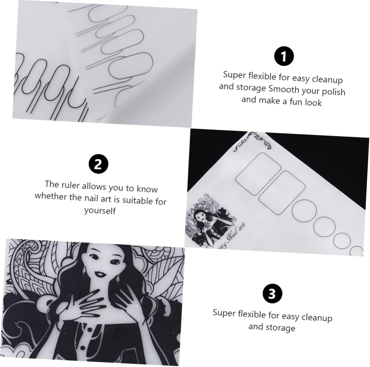 CALLARON Manicure Tools Nail Polish Coloring Pad Nail Art Stamping Mats Silicone Mat image number 4